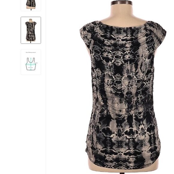 JULIENNE W. Black & Tan Sleeveless Top Size M - Picture 2 of 3